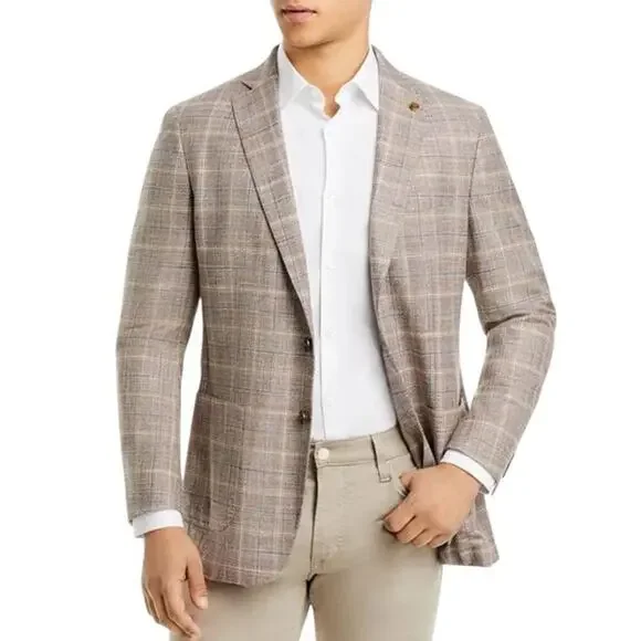 Peter Millar Crown Crafted Wool Sport Coat Blazer Men 44R Harrison Glen Plaid - Picture 2 of 16